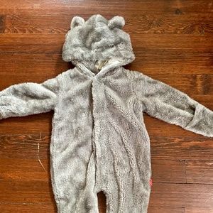 Sherpa baby bunting and winter suit with ears and stars!